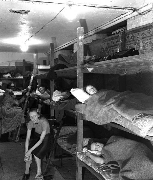 Southwark Bridge Road, SE1, AFS Auxiliary Fire Service women resting in bunks at Southwark Fire Station during the Second World War c1940.jpg