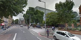 Tooley Street from Tower Bridge Road. Potters Field on the right. 2017..jpg