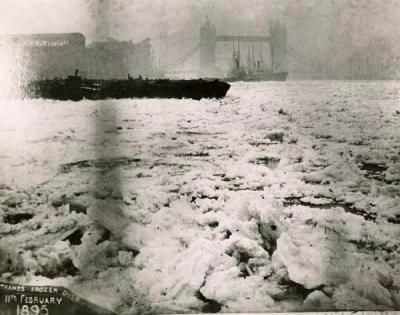 The Thames frozen at Rotherhithe with Tower Bridge in the distance. 11 Feb 1895..jpg