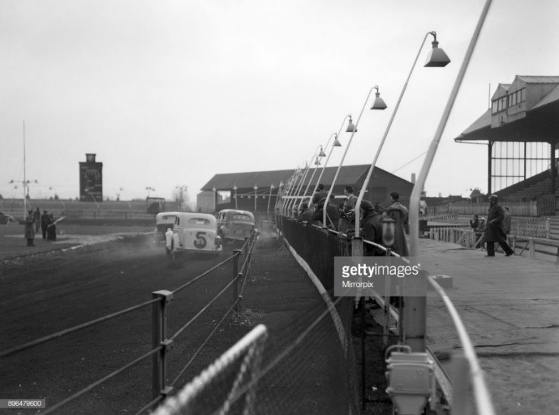 Hornshay Street, Old Kent Road. New Cross Stadium, Stock Car Racing, practice session.jpg