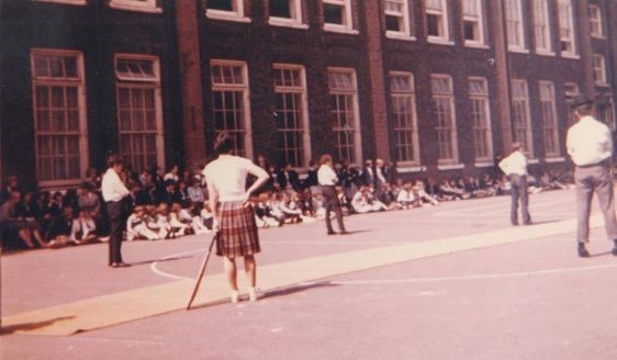 Riley Road Tower Bridge School Bermondsey, Cricket Match Being Played 1950s..jpg