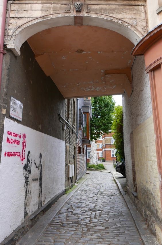 Bermondsey Street, Carmathen Place,The Shared Statue,though the alley on Tyers Estate..jpg