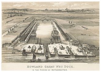 Howlands Dock in the parish of Rotherhithe (c.1850) X.jpg