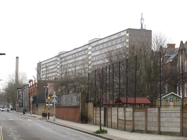 Flint Street, c2017. Looking south from the junction with Rodney Road. Aylesbury estate in background..png