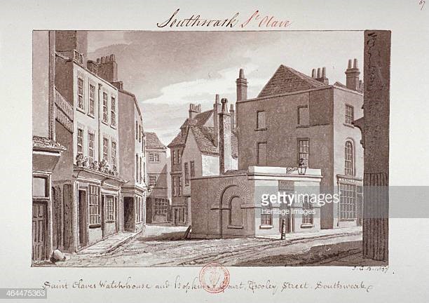 Tooley Street Southwark' London 1827, 'Saint Olave's Watchhouse and Hopkin's Court..jpg