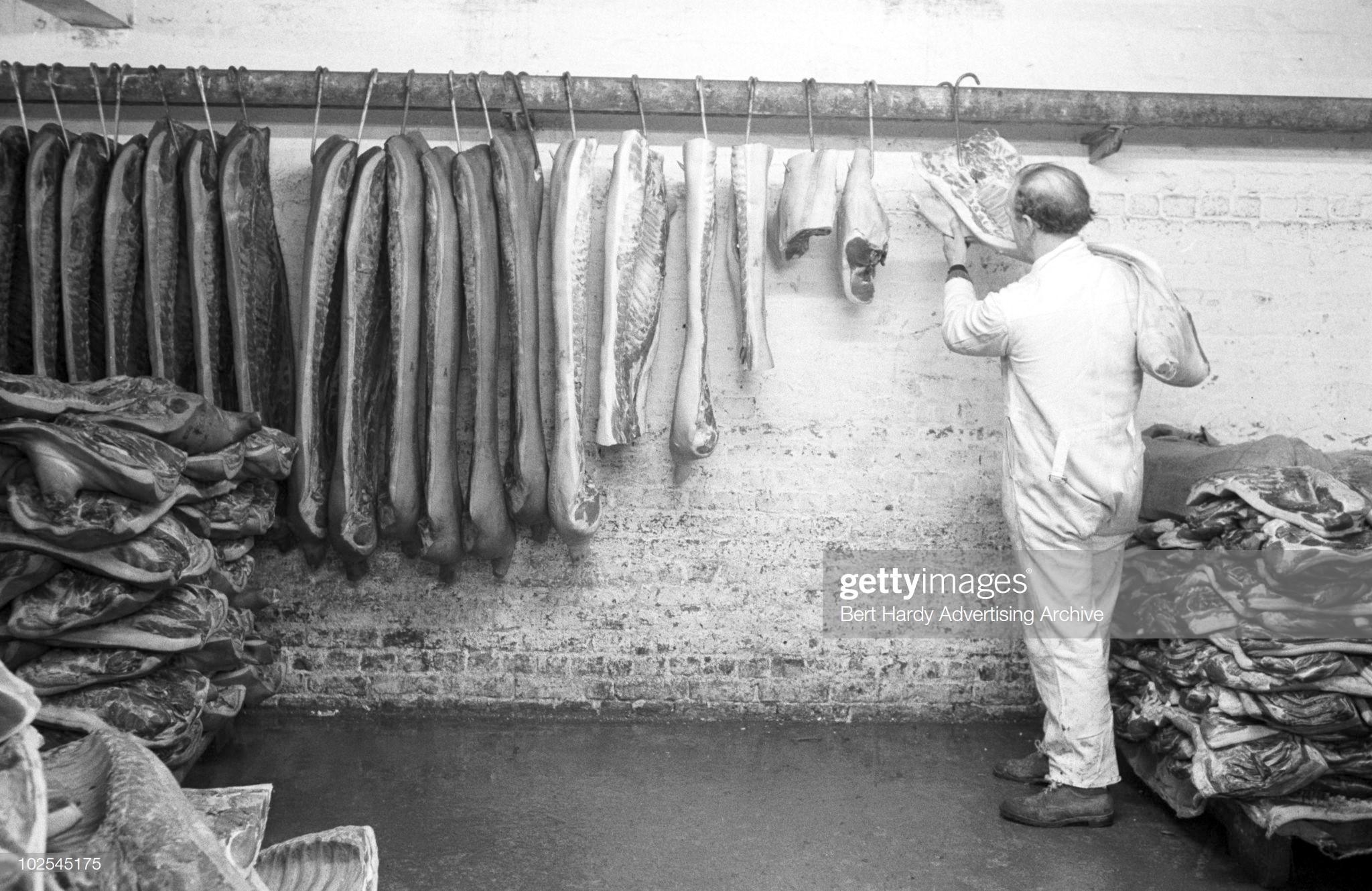 Tooley Street.A man working at a bacon warehouse in Tooley Street c1963.  X.jpg