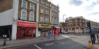 Old Kent Road 2019. On the left is where the coach crashed in 1955, possible where the King Rooster shop is.   X.png