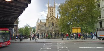 Borough High Street, 2019, St Saviours Church, same location.  X.png