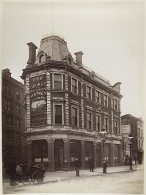 Waterloo Road, The George Pub.  The photograph appears to show the pub after it was rebuilt. The landlord still being a Henry A Woodwell, this pub closed c.1923.  X.png