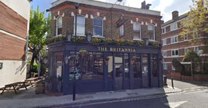 Kipling Street, The Britannia Pub, Hamlet Way on the right 2019. X.png