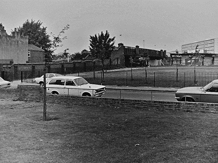 St Georges Way, Surrey Canal Bridge, c1979. Now Burgess Park. 4 X.png