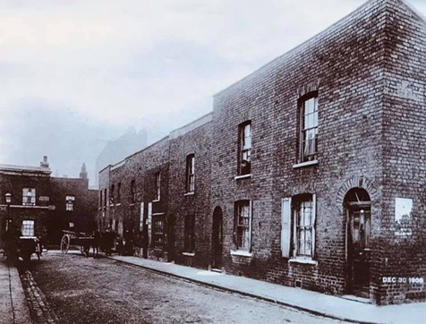 Villa Street c1900, looking towards Wooler Street, Aylesbury Road is on the right.  X.png